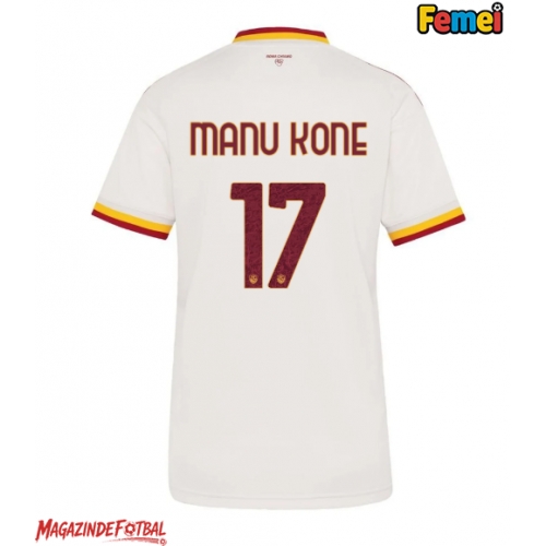AS Roma Manu Kone #17 Tricou Fotbal Replică 2026-27 Femei Deplasare AS Roma Manu Kone #17 Tricou Fotbal Replică 2026-27 Femei Deplasare